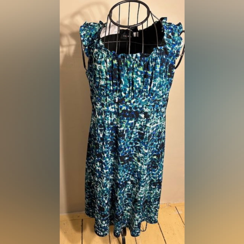 NEW size extra large womens dress party white green  blue stretch xl  pretty